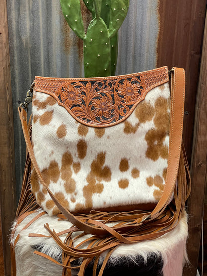 Brown Dots Cowhide Print Bag