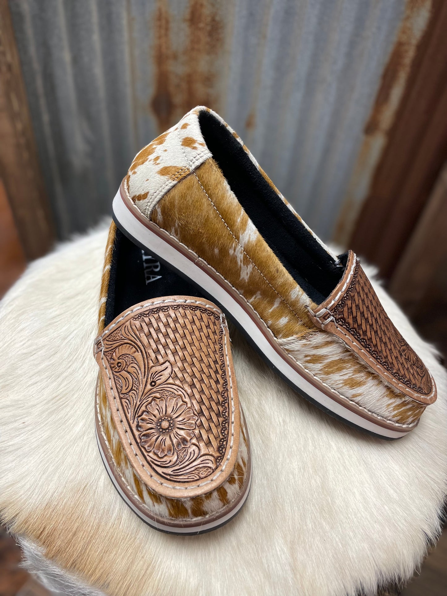 Brown Basket Tooled Sneakers