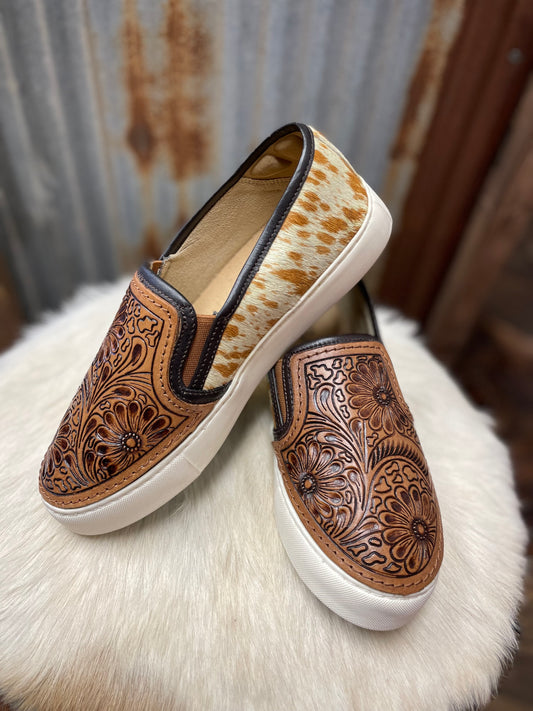 Flowers Tooled Sneakers